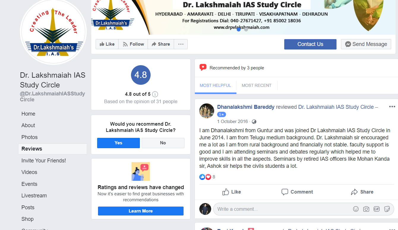 Dr. Lakshmaiah IAS Study Circle Hyderabad Reviews