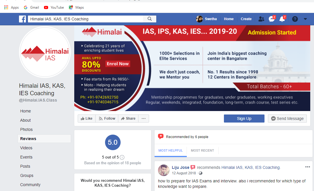 Himalai IAS Bangalore Reviews