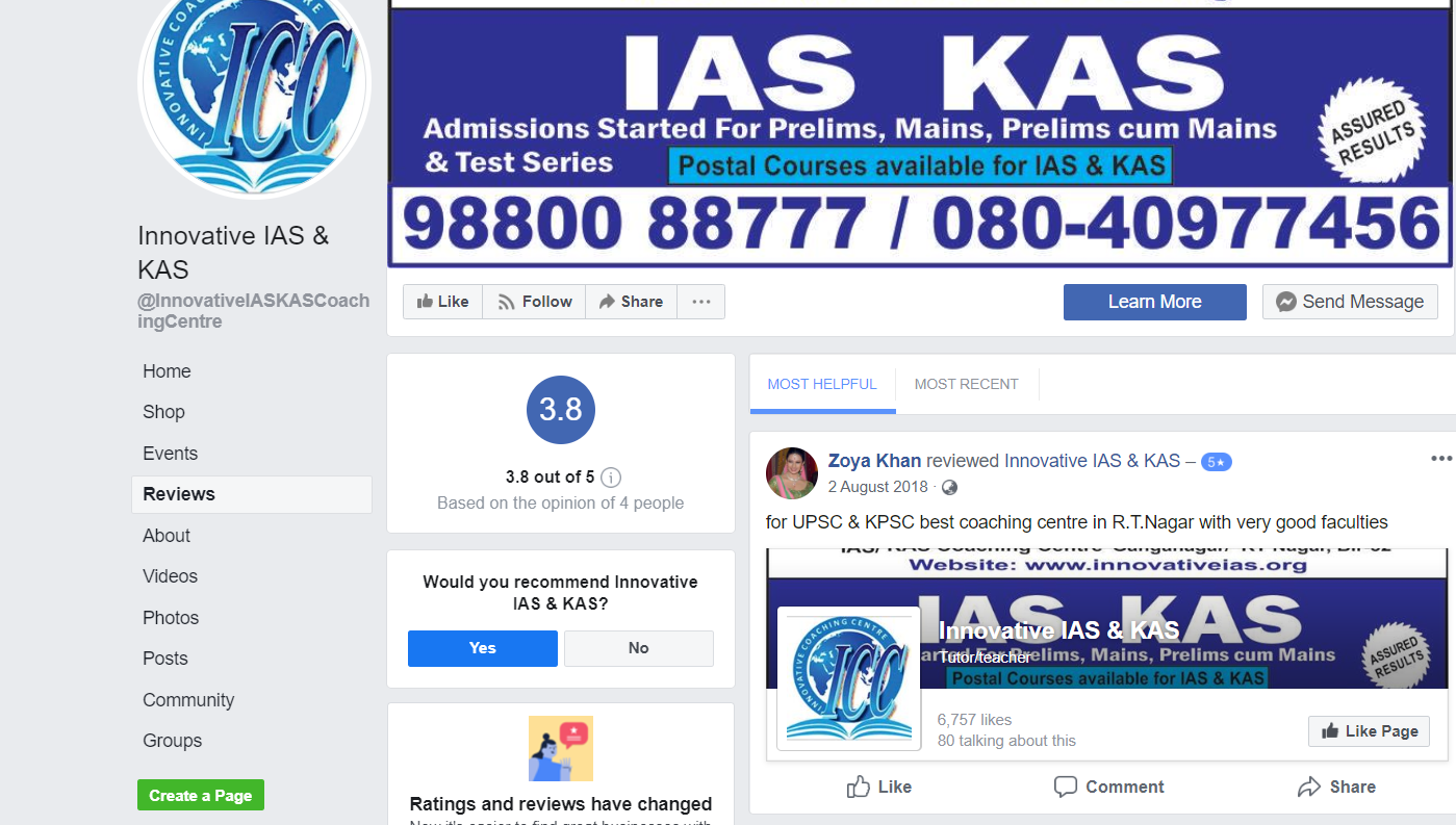 INNOVATIVE IAS - Best IAS & KAS Coaching in Bangalore Reviews
